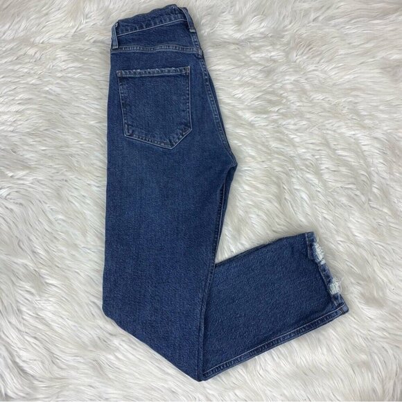 Agolde Women's Blue Riley Button-Fly Skinny‎ Mid-Rise Designer Jeans W24/L26 - Picture 6 of 13